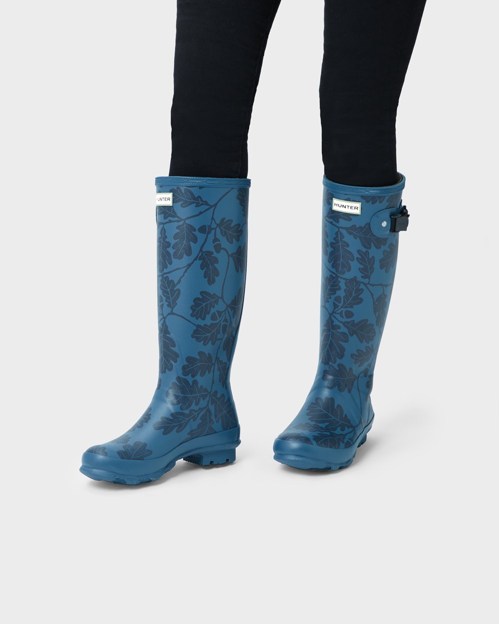 Bottes Hautes de Pluie Hunter National Trust Print Norris Field Femme Bleu SVCUEDY-09